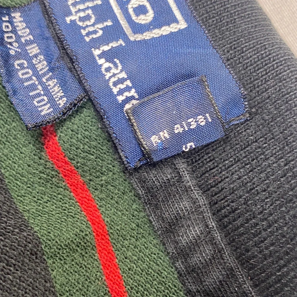 Polo Ralph Lauren XXL Striped Polo Shirt Blue Tag Green Gray Red Pony Vintage